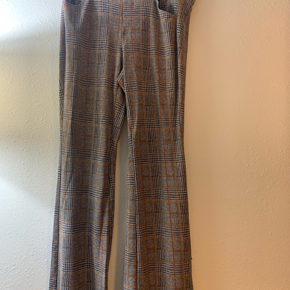 Torrid Plaid Flare Pants - Brown and Rust
